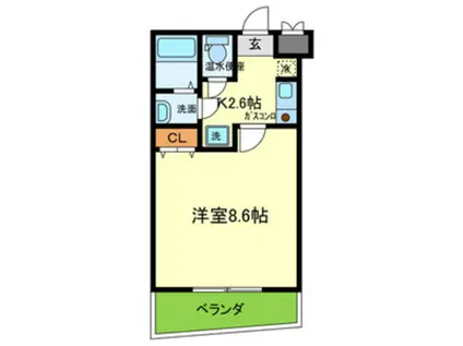 ステラマリスI(1K/2階)の間取り写真