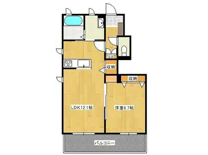 リアリーズ(1LDK/1階)の間取り写真