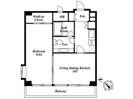 KDXレジデンス麻布イースト(1LDK/10階)の間取り写真