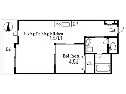 ワコーレ錦糸町(1LDK/7階)の間取り写真