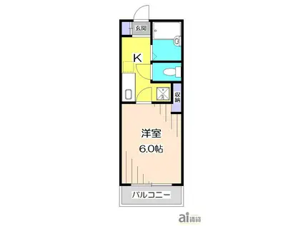 ケイアイプラザB(1K/3階)の間取り写真