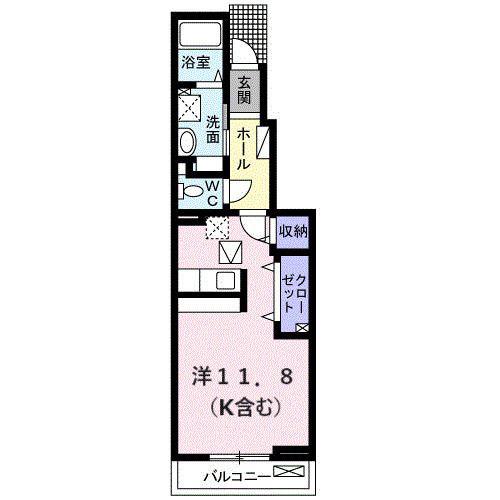 ベルフォーノ(ワンルーム/1階)の間取り写真