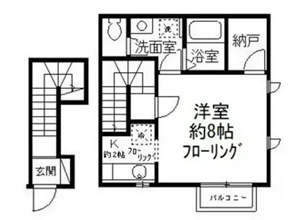 ベルデュール吉祥寺東町(1K/2階)の間取り写真