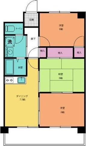 リバティーフォレスト(3LDK/4階)の間取り写真