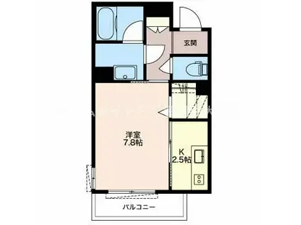 GRANDE ALBERO(1K/3階)の間取り写真