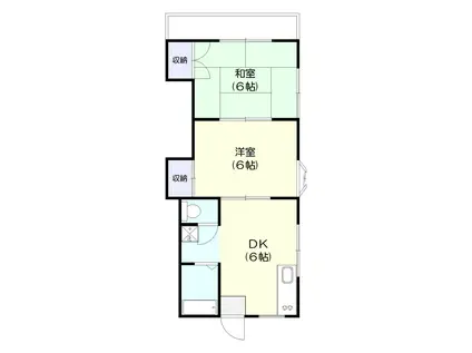 サンハウス(2DK/2階)の間取り写真