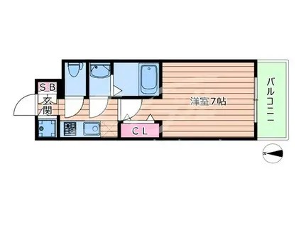 エスリードレジデンス都島シティフロント(1K/9階)の間取り写真