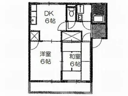 サンライズフジA(2DK/1階)の間取り写真