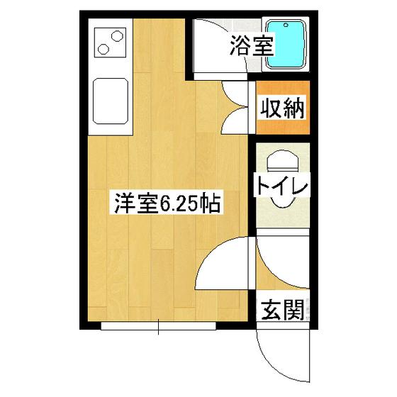チェリーハウス(ワンルーム/1階)の間取り写真