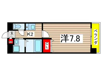 すまいる川名(1K/5階)の間取り写真
