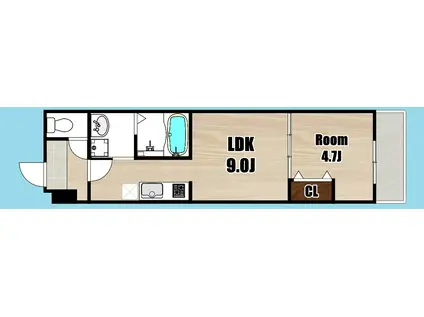 FUJIPALACE新伊丹II番館(1LDK/1階)の間取り写真