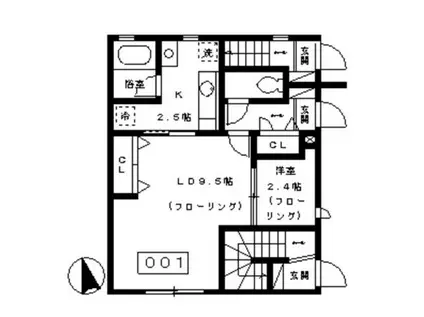 メゾントレフル(1LDK/1階)の間取り写真