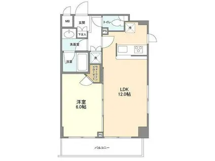 クレストパーク洗足池(1LDK/3階)の間取り写真