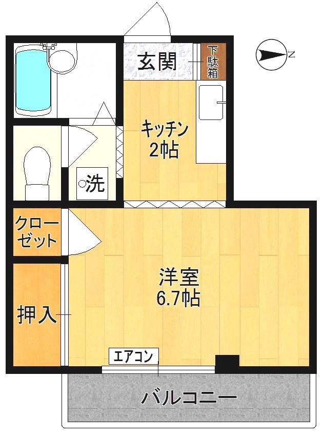 ファミール鈴木(1K/1階)の間取り写真