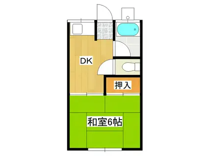 福島コーポラス B棟(1DK/2階)の間取り写真