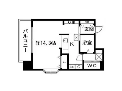 コンフォートEXE一番町(ワンルーム/6階)の間取り写真