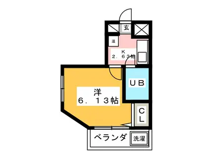 新狭山エトワールマンション(1K/2階)の間取り写真