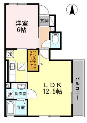 富士一番館(1LDK/1階)の間取り写真