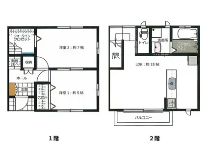 COCOテラス向花(2LDK/1階)の間取り写真