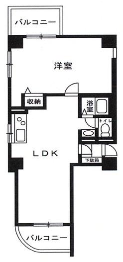 サンパレス21六甲II(1LDK/2階)の間取り写真