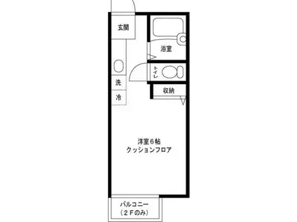 ウェステリアII(1K/2階)の間取り写真