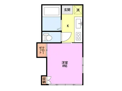JR羽越本線 中条駅 徒歩29分 2階建 築38年(1K/1階)の間取り写真