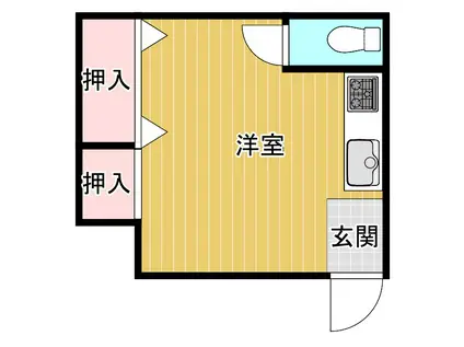 メゾン松虫(ワンルーム/2階)の間取り写真