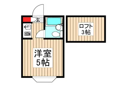 みずほ台パークハイツ(ワンルーム/1階)の間取り写真