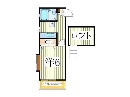 サンベール南柏(1K/2階)の間取り写真