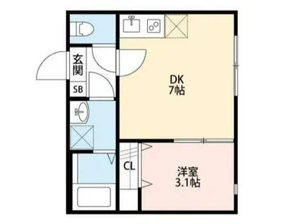 MK RESIDENCY(1DK/3階)の間取り写真