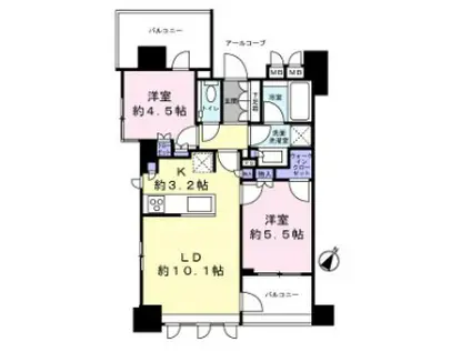 ジオ赤坂丹後町(2LDK/6階)の間取り写真