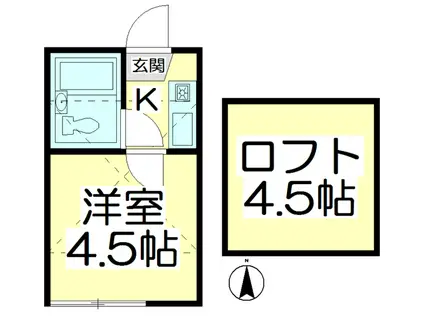 プラザ・ドゥ・マーキス(1K/1階)の間取り写真