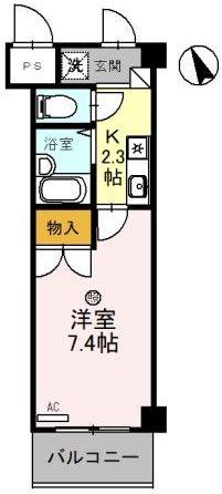 レイクヴュー堅田(1K/5階)の間取り写真