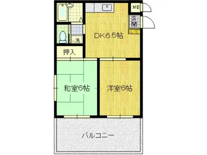 サクラハイム中原B(2DK/3階)の間取り写真