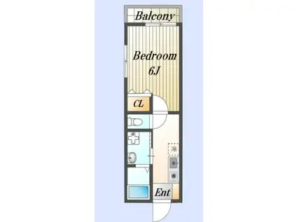メゾンミユキI(1K/1階)の間取り写真