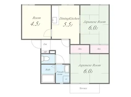 エスパシオ21(3DK/2階)の間取り写真