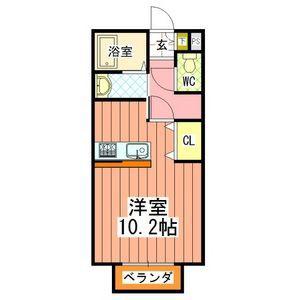ボヌールN(1K/1階)の間取り写真