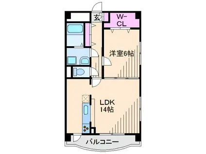 セゾンマノワール(1LDK/3階)の間取り写真