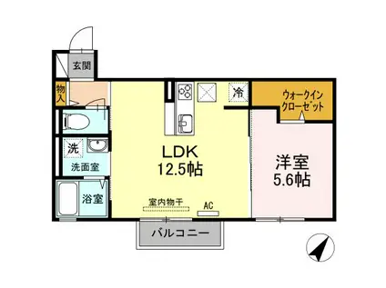 パル ロソウ(1LDK/1階)の間取り写真