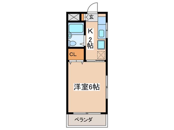 アークス(1K/2階)の間取り写真