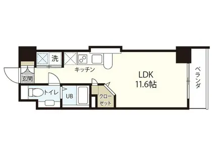 ノースワン庚午(ワンルーム/2階)の間取り写真