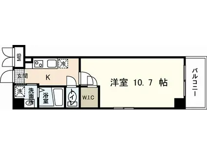 ウイング十日市(1K/2階)の間取り写真