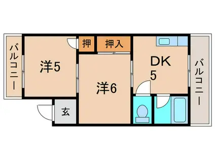 みずほマンション(2DK/3階)の間取り写真