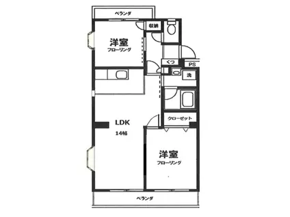ローレルハイツ(2LDK/3階)の間取り写真