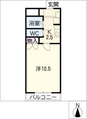 インプレス錦(1K/2階)の間取り写真