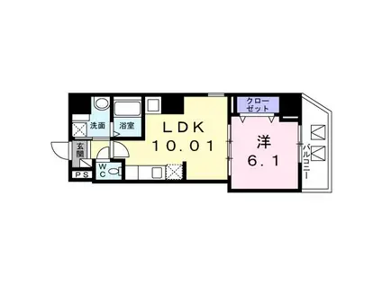 クレアトゥール清澄白河(1LDK/8階)の間取り写真