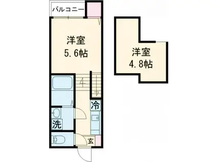 MODERN PALAZZO 西時津B棟(1SK/1階)の間取り写真