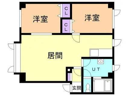 グランデール(2LDK/2階)の間取り写真