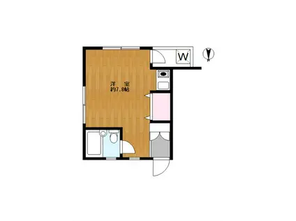 アゼリアハイツ(ワンルーム/2階)の間取り写真