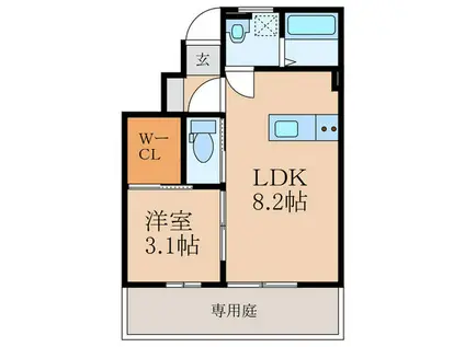 E-STYLE(1LDK/1階)の間取り写真